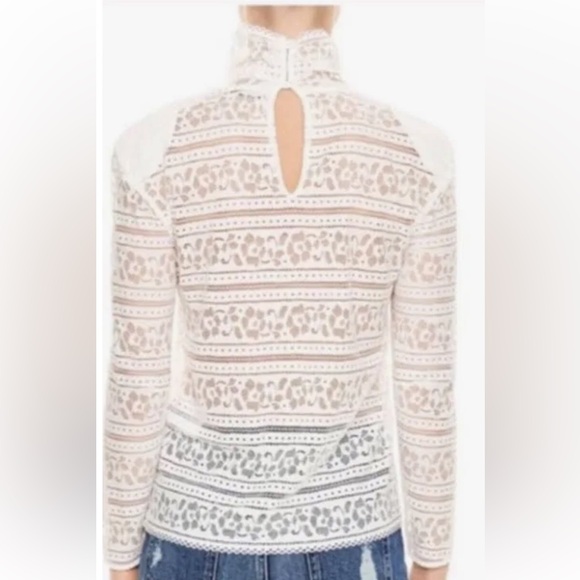 NWT Sandro Paris Hamia Lace Top Blouse Size 3 White - Picture 3 of 12